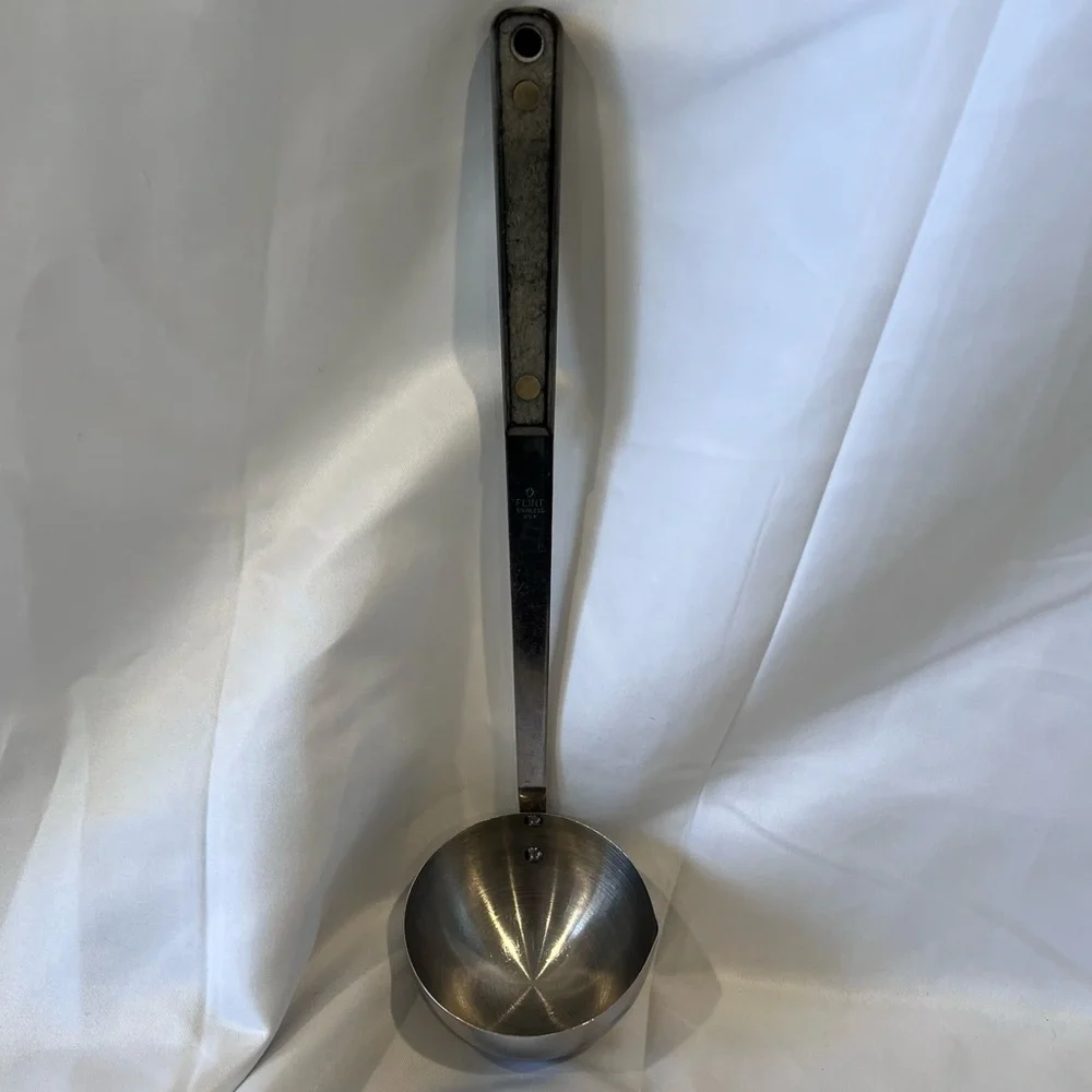Vintage Flint Stainless USA Ladle Soup Gravy Serving Spoon Commercial Utensil